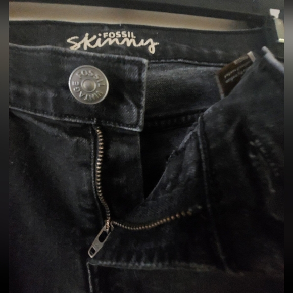 FOSSIL WOMENS SLATE BLACK SKINNY DENIM JEANS - Picture 4 of 11